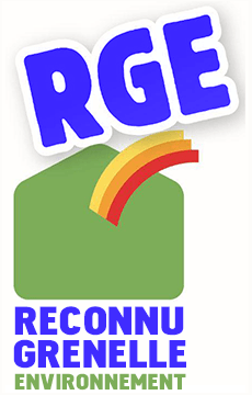 Logo de la Certification R.G.E. : Reconnu Grenelle Environemment.